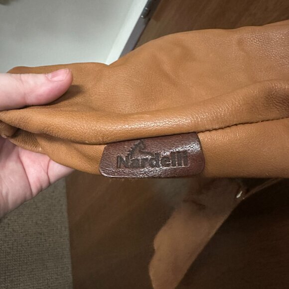 Brown Nardelli Leather Boho Bag with Wristlet - Picture 2 of 3